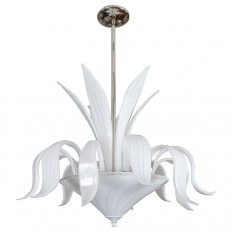 Star form brushed aluminum flush mount with tubular elements. 